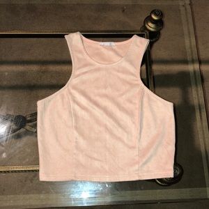 Agaci Light pink velvet crop top